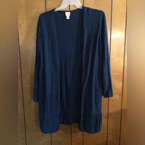 Chico’s Blue Fringed Cardigan Size 3 X